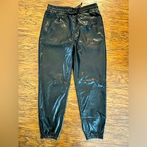 Express Black Pleather jogger pants, Sz: S